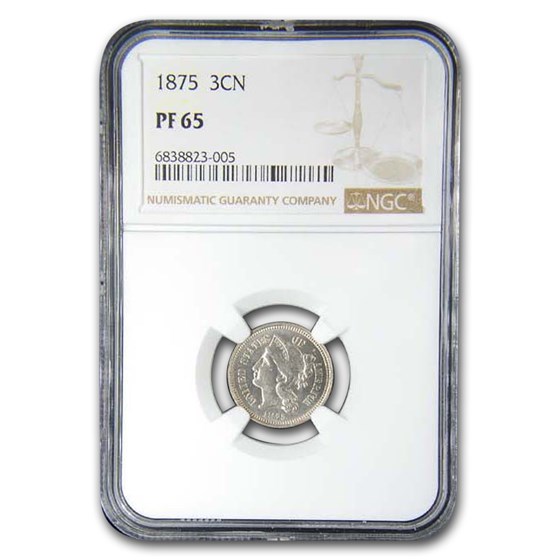 1875 Three Cent Nickel PF-65 NGC 1875 Three Cent Nickel PF-65 NGC